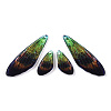 Transparent Resin Wing Earrings Pendants FIND-TAC0006-60E-2