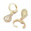 Real 18K Gold Plated Brass Dangle Leverback Earrings EJEW-L269-003G-03-2