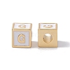 Rack Plating Brass Enamel Beads KK-B060-04G-04G-1