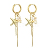 2 Style 304 Stainless Steel & Shell Hoop Earrings EJEW-JE07006-4