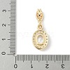 Oval Brass Micro Pave Cubic Zirconia Pendants KK-M326-15G-3