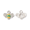 Platinum Plated Alloy Enamel Charms ENAM-G212-18P-2