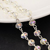 Faceted Rondelle Handmade Electroplate Glass Beads Chains X-AJEW-JB00130-04-1