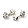 Rack Plating Alloy Crystal Rhinestone European Dangle Charms PALLOY-P289-02P-2