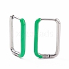 Two Tone 304 Stainless Steel Rectangle Huggie Hoop Earrings with Enamel for Women EJEW-C010-10-P-4