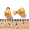 Natural Yellow Shell Dyed Round Charms SSHEL-H071-01G-02-3