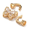 Brass Micro Pave Cubic Zirconia Fold Over Clasps KK-U037-11G-01-2