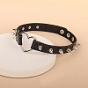 Adjustable Adjustable Gothic PU Leather Alloy Spike Rivet Heart Choker Necklaces for Women NJEW-WH20816-006P-B-4