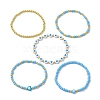 5Pcs 5 Styles Heart Acrylic & Glass Seed Beaded Stretch Bracelet Sets BJEW-JB10473-03-2