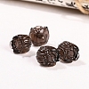 Natural Ice Obsidian Carved Rose Buds Beads PW-WG34FC9-01-1