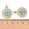 Rack Plating Brass Micro Pave Cubic Zirconia Pendants KK-P268-08A-G-4