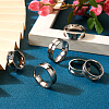 12Pcs 6 Size 201 Stainless Steel Grooved Finger Ring Settings STAS-TA0002-15P-16