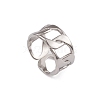 Non-Tarnish 304 Stainless Steel Curb Chains Cuff Rings for Women RJEW-G285-07P-1