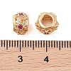 Hollowed Brass Micro Pave Cubic Zirconia European Beads KK-B100-019G-3