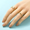 2Pcs 2 Styles Brass Micro Pave Cubic Zirconia Cuff Rings for Women RJEW-S399-03G-3