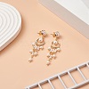 Shell Pearl Beaded Tassel Chandelier Earrings EJEW-TA00218-4