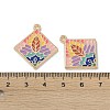 Rack Plating Alloy Enamel Pendants FIND-I038-04-4