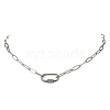 304 Stainless Steel Paperclip Chain Necklaces with Screw Carabiner Lock Charms NJEW-JN06389-2