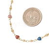 304 Stainless Steel Enamel Colorful Heart Link Chain Necklaces for Women NJEW-JN05899-3