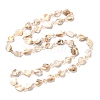 Summer Beach Glass & Natural Shell Nuggets Beaded Long Necklaces for Women NJEW-H047-09-2