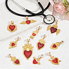 14Pcs Alloy Enamel Stethoscope Pendant Decorations HJEW-ME00156-3