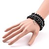 4Pcs 4 Style Natural Eyeless Obsidian & Lava Rock & Synthetic Hematite Beaded Bracelets Set BJEW-JB09085-7