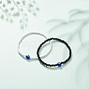 2Pcs 2 Color Lampwork Evil Eye & Acrylic Beaded Stretch Bracelets Set for Women BJEW-JB08610-2