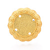 Adjustable Flower Alloy & Iron Bezel Cup Ring Base with Rotatable Tray MAK-T012-06G-2