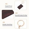 Walnut Wood Pendant Keychains KEYC-TAC0034-06A-5