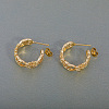 C-shaped Hollow Sunflower Brass Stud Earrings VI6809-3