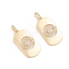 Brass Micro Pave Cubic Zirconia Pendants X-ZIRC-G165-11G-1