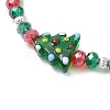 Christmas Tree Glass Beaded Stretch Bracelets BJEW-JB11187-3