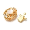 Brass Micro Pave Clear Cubic Zirconia Box Clasps with Resin KK-H480-08G-2