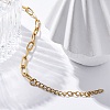 Ion Plating(IP) 304 Stainless Steel Paperclip Chain Bracelets for Women BJEW-C046-02G-2