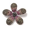 5-Petal Flower Alloy Rhinestone Brooches for Backpack Clothes JEWB-S028-02B-1