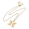 304 Stainless Steel Triple Moon Pendant Cable Chain Necklaces for Men Women NJEW-K308-01D-G-4