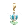 Flower Glass Seed Beaded Pendant Decorations HJEW-MZ00163-01-1