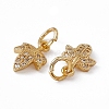 Rack Plating Brass Cubic Zirconia Charms KK-M236-10G-2