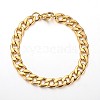 304 Stainless Steel Cuban Link Chain Bracelets STAS-O054-08-1