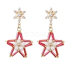 Glass Star Stud Earrings EJEW-MZ00256-05-1