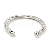 Non-Tarnish Telephone Wire Style 304 Stainless Steel Cuff Bangles BJEW-P331-05P-3