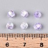Transparent Spray Painted Glass Beads EGLA-N018-4mm-02-4