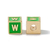 Rack Plating Brass Enamel Beads KK-B060-04G-02W-1