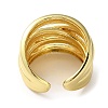 Rack Plating Brass Criss Cross Open Cuff Rings RJEW-K249-07G-3