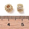 Brass Clear Cubic Zirconia Bead KK-B102-36G-2