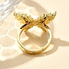 Adjustable Rack Plating Brass Micro Pave Cubic Zirconia Finger Rings for Women RJEW-M028-25G-04-2