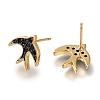 Rack Plating Brass Micro Pave Cubic Zirconia Stud Earring EJEW-C101-14G-2