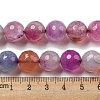 Faceted Natural Dragon Veins Agate Beads Strands G-F447-12mm-L03-5
