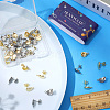 SUNNYCLUE 40Pcs 2 Color 201 Stainless Steel Oval Stud Earring Findings STAS-SC0005-29-3