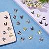 30Pcs 5 Colors Rack Plating Alloy Enamel Pendants ENAM-SZ0003-25-5